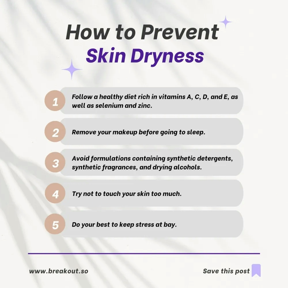 infographic on how to prevent skin dryness