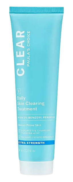 Image for a product CLEAR Extra Strength Daily Skin Clearing Treatment with 5% Benzoyl Peroxide | Brand is: Paula's Choice